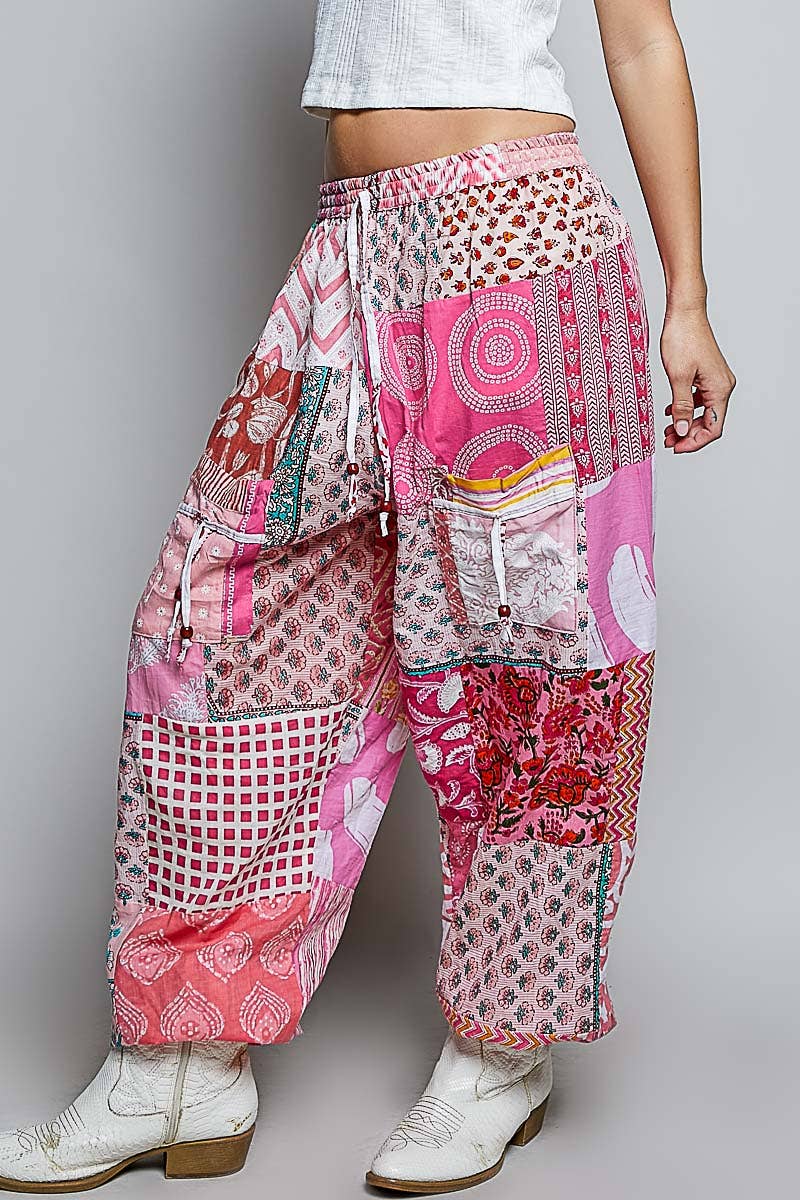 One-of-a-Kind Boho Printed Woven Jogger Pants | Assorted