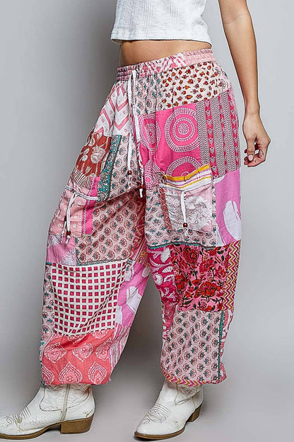 One-of-a-Kind Boho Printed Woven Jogger Pants | Assorted