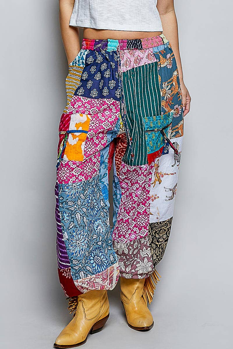 One-of-a-Kind Boho Printed Woven Jogger Pants | Assorted