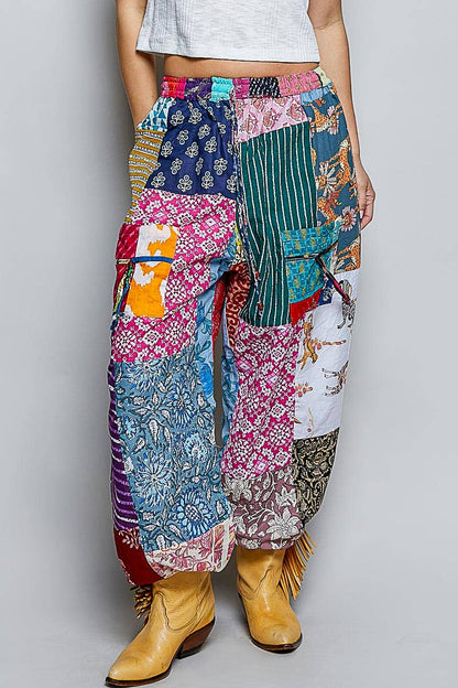 One-of-a-Kind Boho Printed Woven Jogger Pants | Assorted