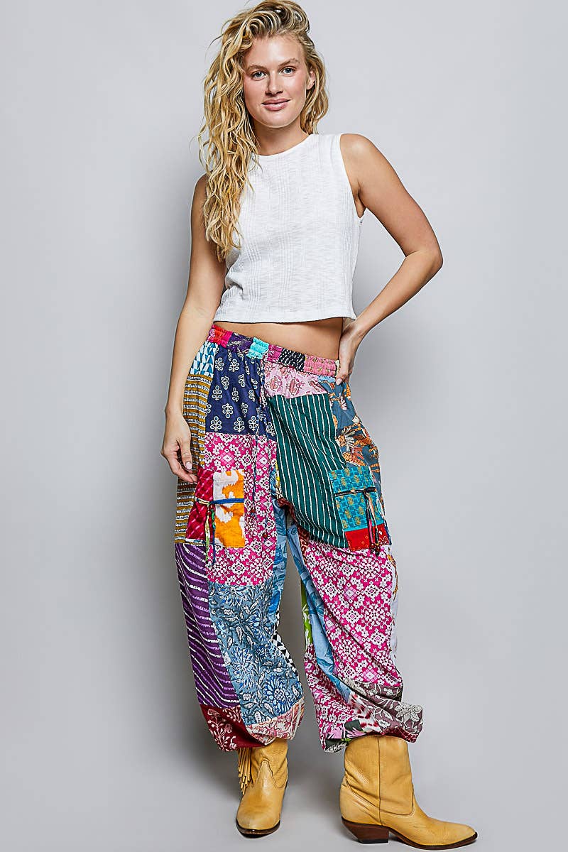 One-of-a-Kind Boho Printed Woven Jogger Pants | Assorted
