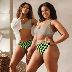 Toxic Tiles Checkerboard High-Waisted Sport Bikini Bottom
