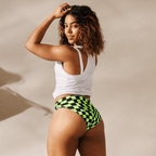Toxic Tiles Checkerboard High-Waisted Sport Bikini Bottom