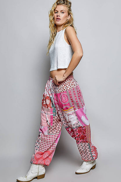 One-of-a-Kind Boho Printed Woven Jogger Pants | Assorted