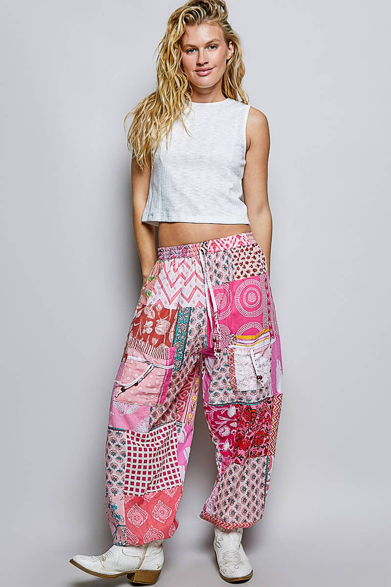 One-of-a-Kind Boho Printed Woven Jogger Pants | Assorted