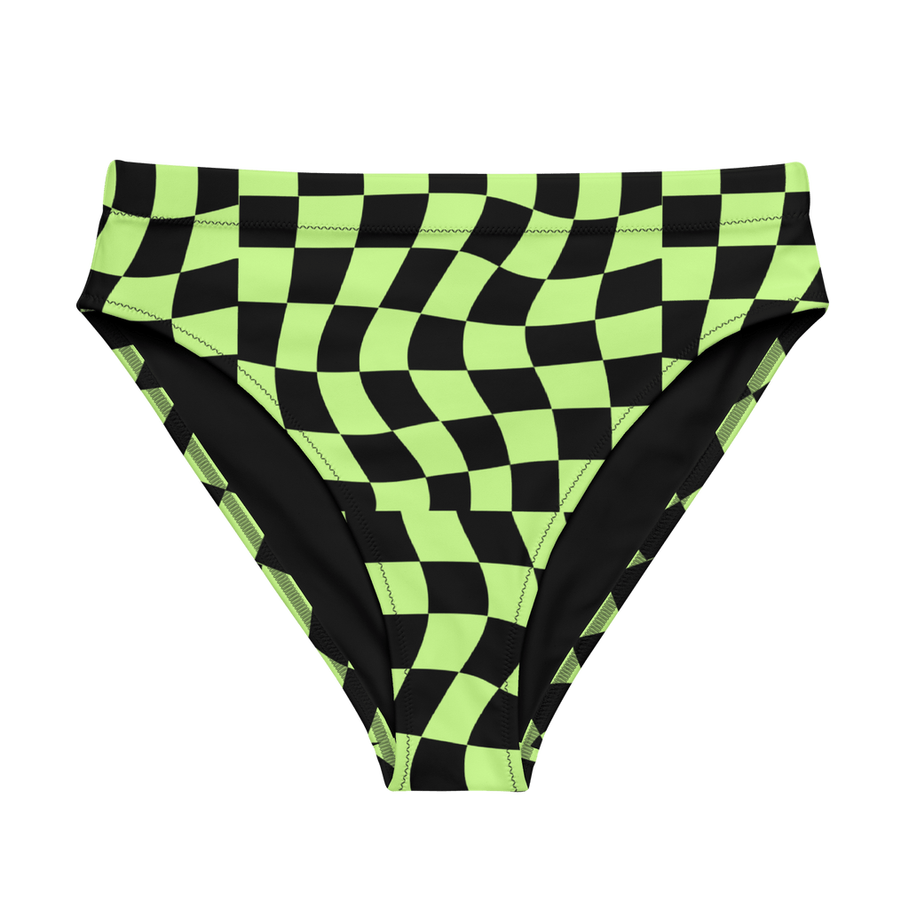 Toxic Tiles Checkerboard High-Waisted Sport Bikini Bottom