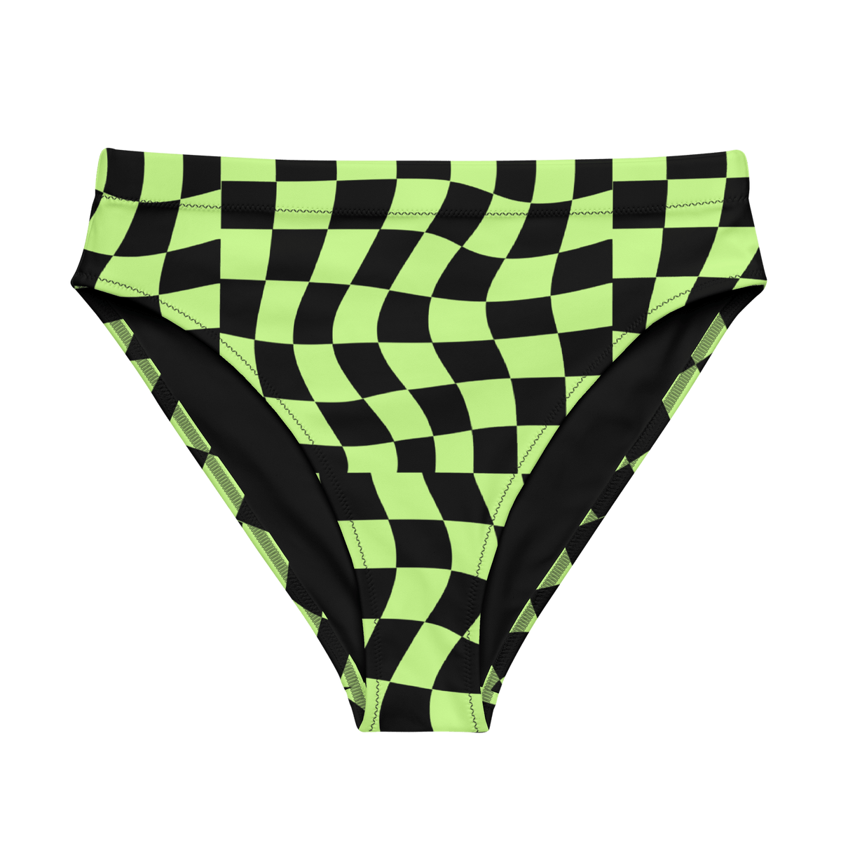 Toxic Tiles Checkerboard High-Waisted Sport Bikini Bottom