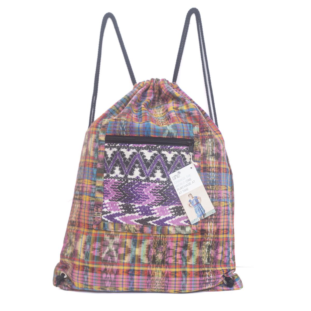 Salsa Upcycled Corte Backpack - Unique Guatemalan Handicraft