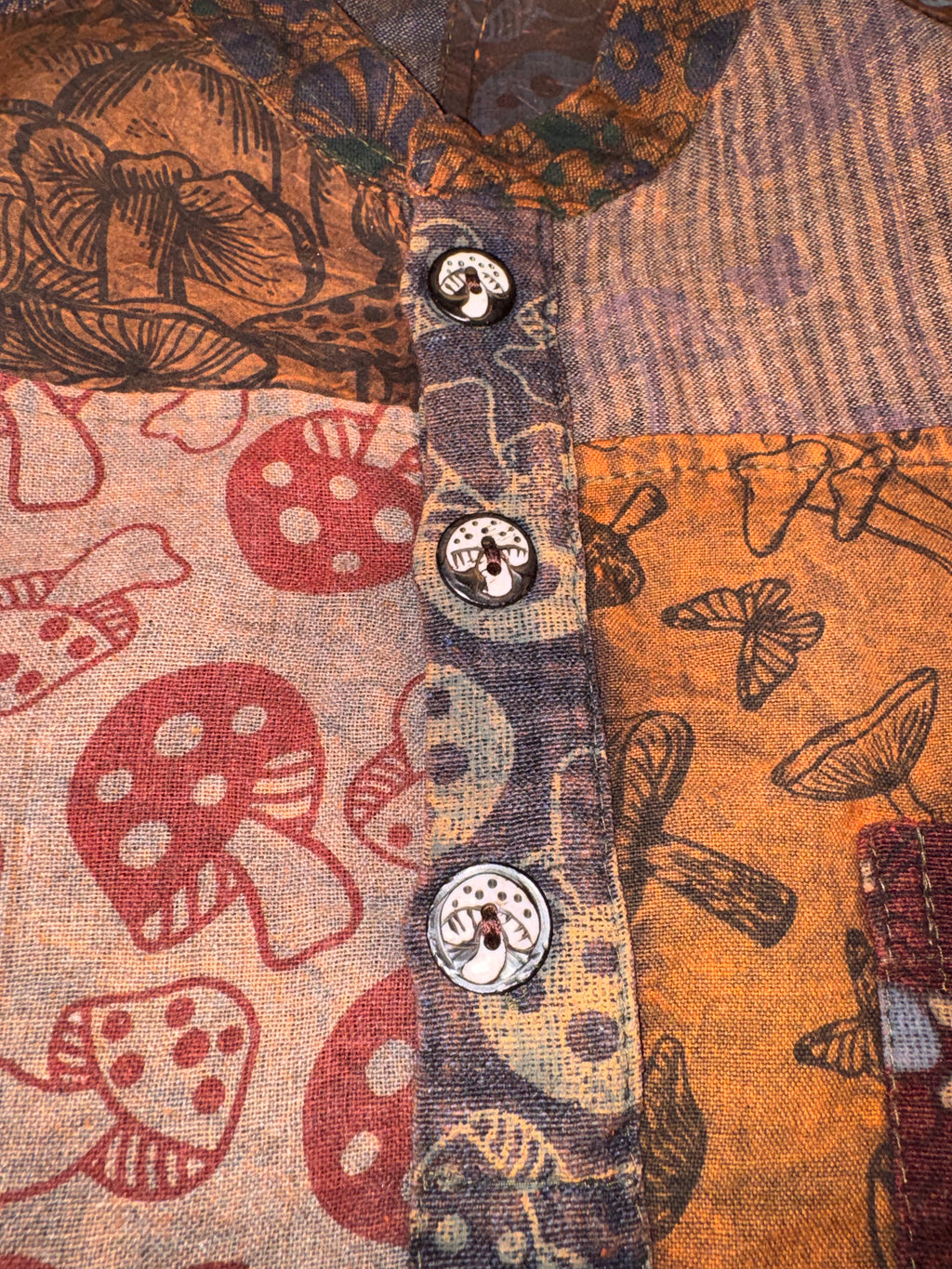 Shakedown Shroom Patchwork Button-Up