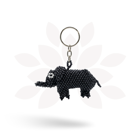 Elephant Seed Bead Keychain - Guatemala