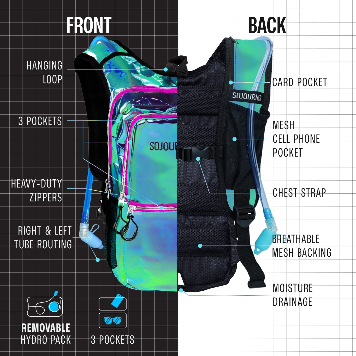 Festival Hydration Pack — Liquid Shine™ Series (Medium)