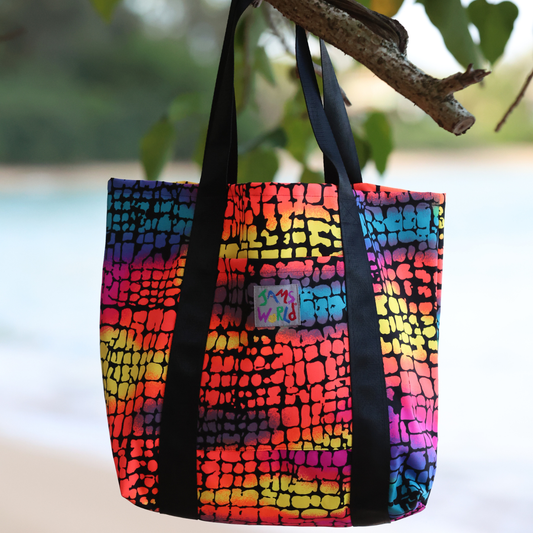 Jams World Lined Tote Bag - Reptile