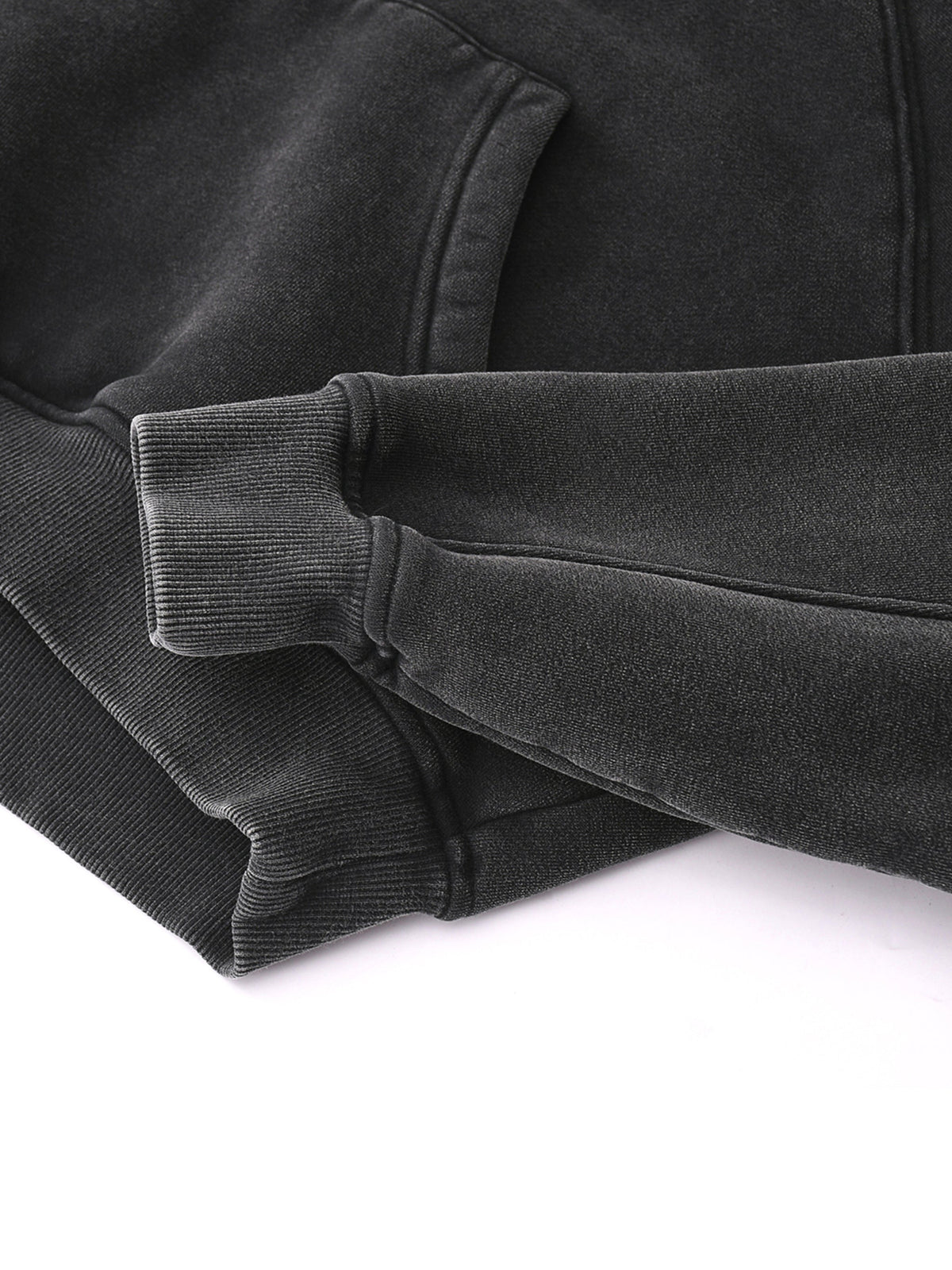 Basic B Grunge Wash Cropped Hoodie