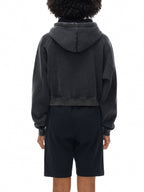 Basic B Grunge Wash Cropped Hoodie