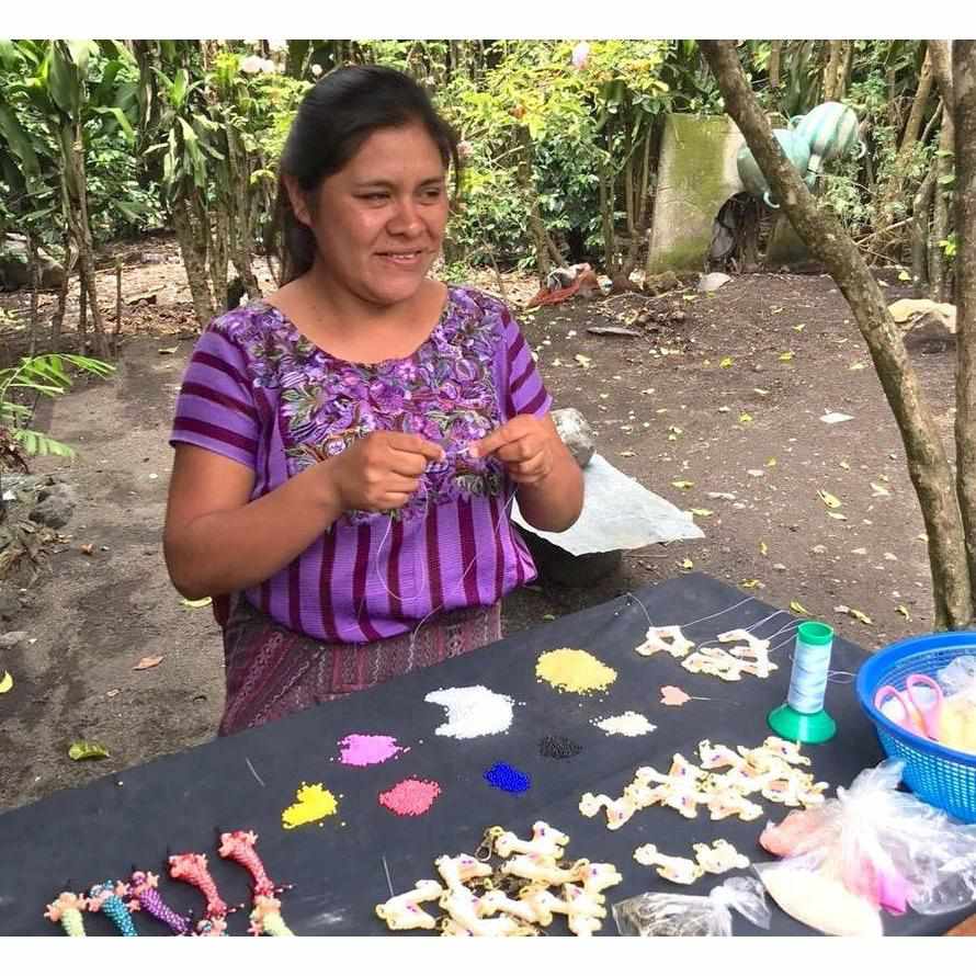 Butterfly Seed Bead Key Chain - Mexico