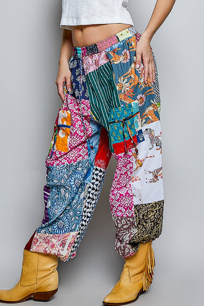 One-of-a-Kind Boho Printed Woven Jogger Pants | Assorted