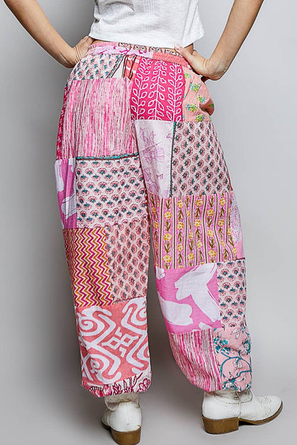 One-of-a-Kind Boho Printed Woven Jogger Pants | Assorted