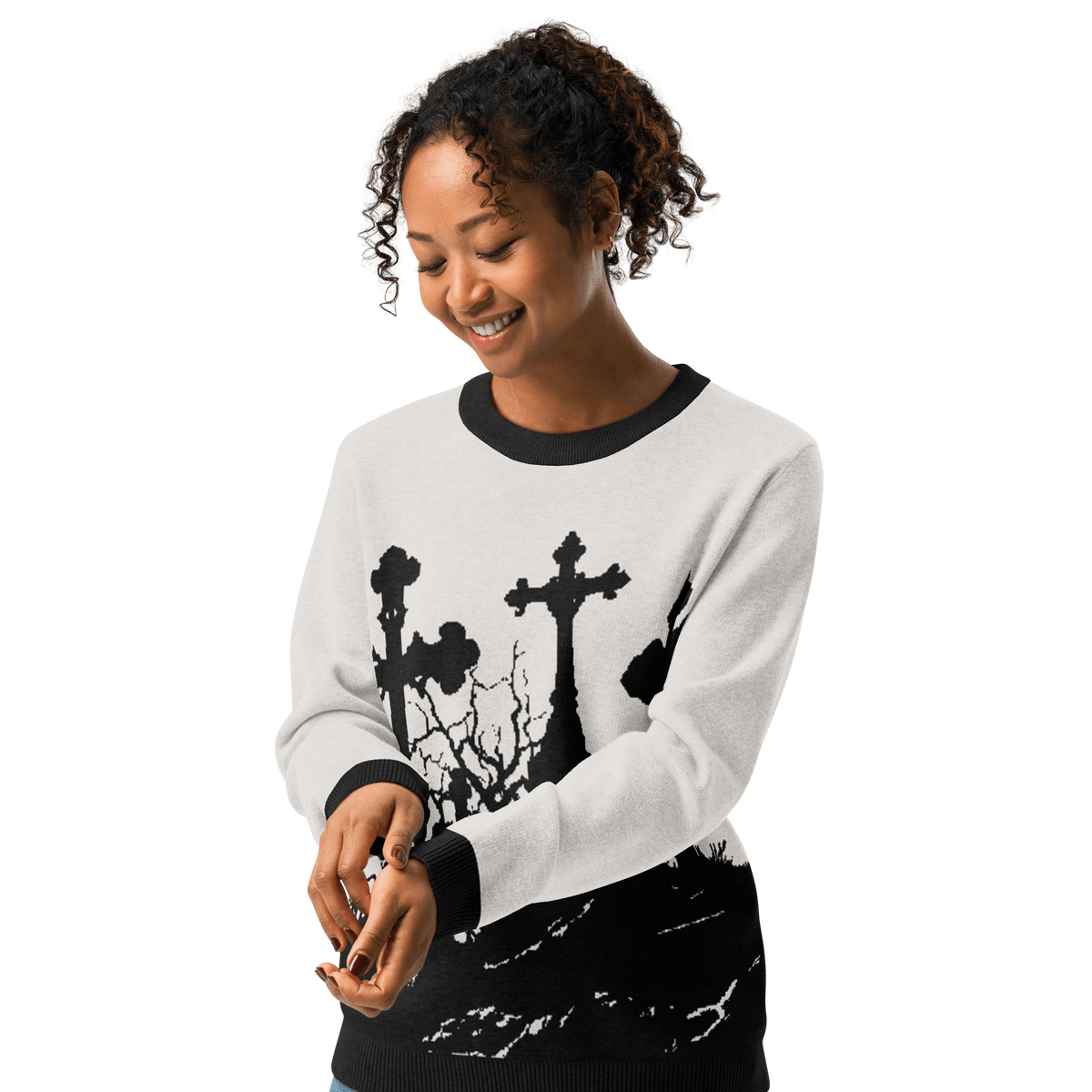 Cemetery Ash Knit Crew Neck Sweater