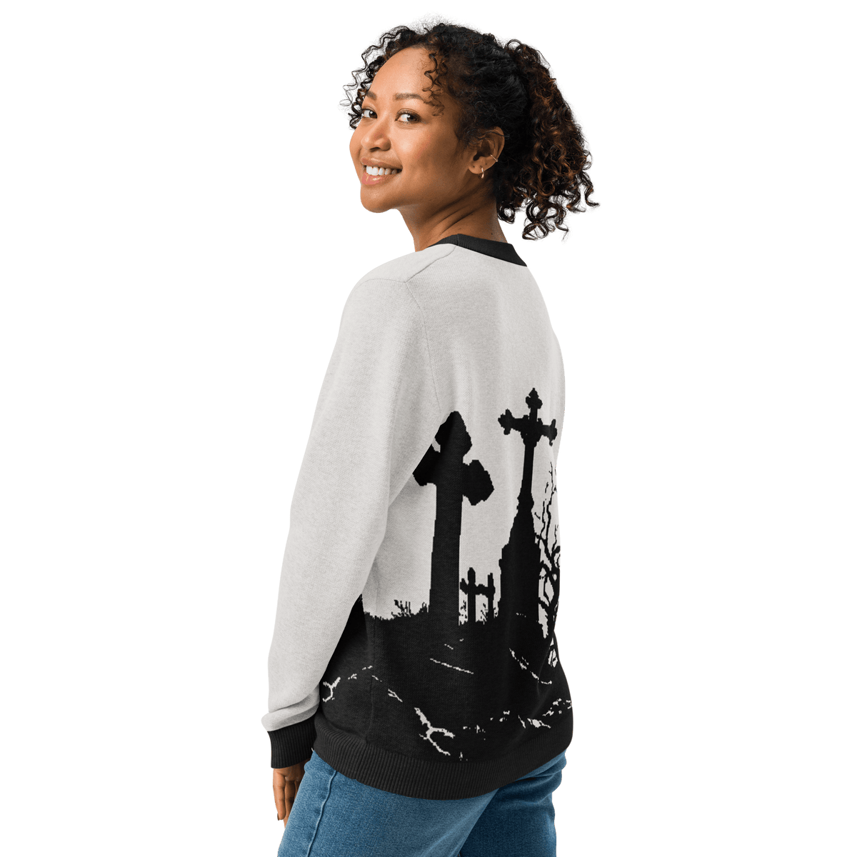 Cemetery Ash Knit Crew Neck Sweater