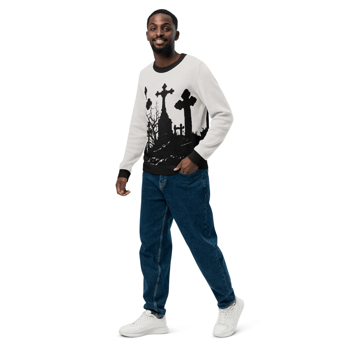 Cemetery Ash Knit Crew Neck Sweater