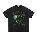Cemetery Haunts Vintage Washed Hand-Frayed T-Shirt