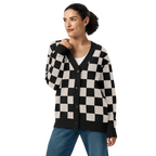 Checkers and Cream Knit Cardigan