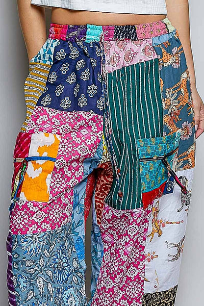 One-of-a-Kind Boho Printed Woven Jogger Pants | Assorted