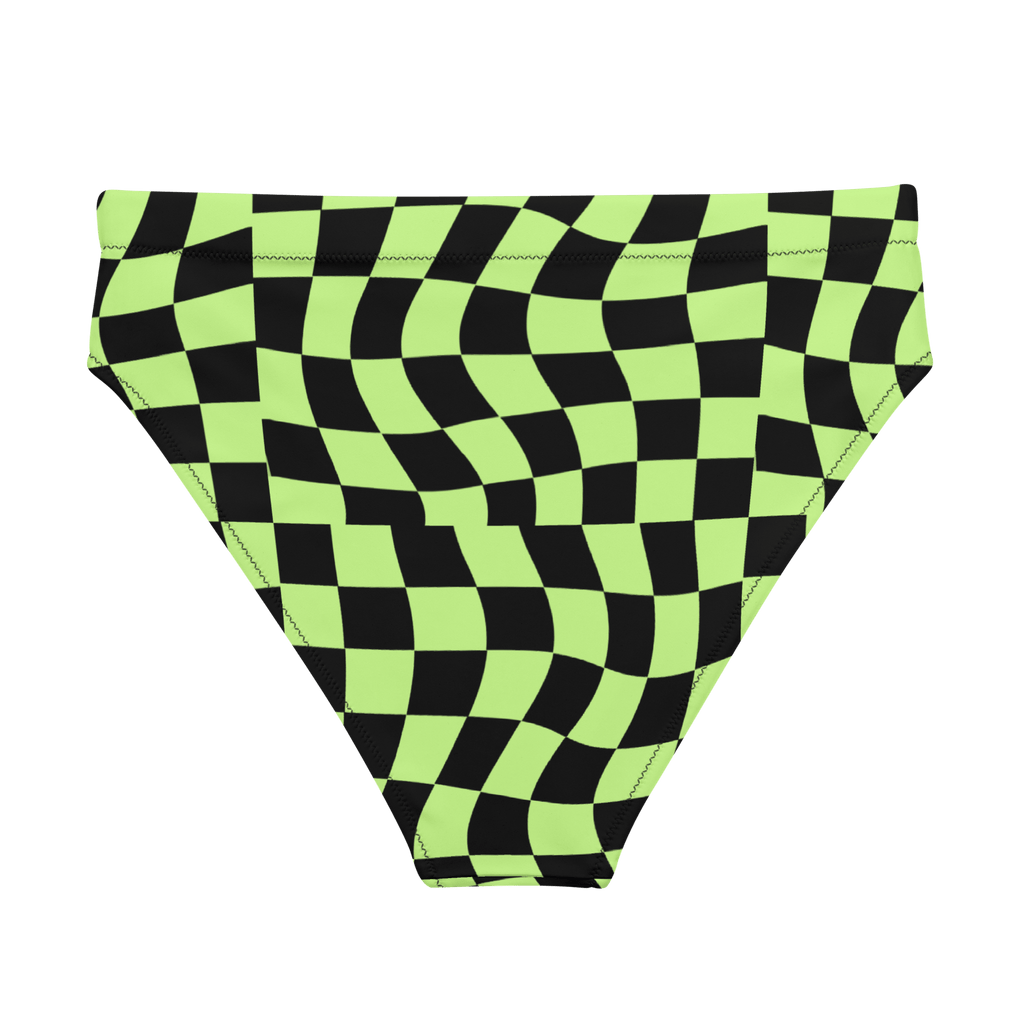 Toxic Tiles Checkerboard High-Waisted Sport Bikini Bottom