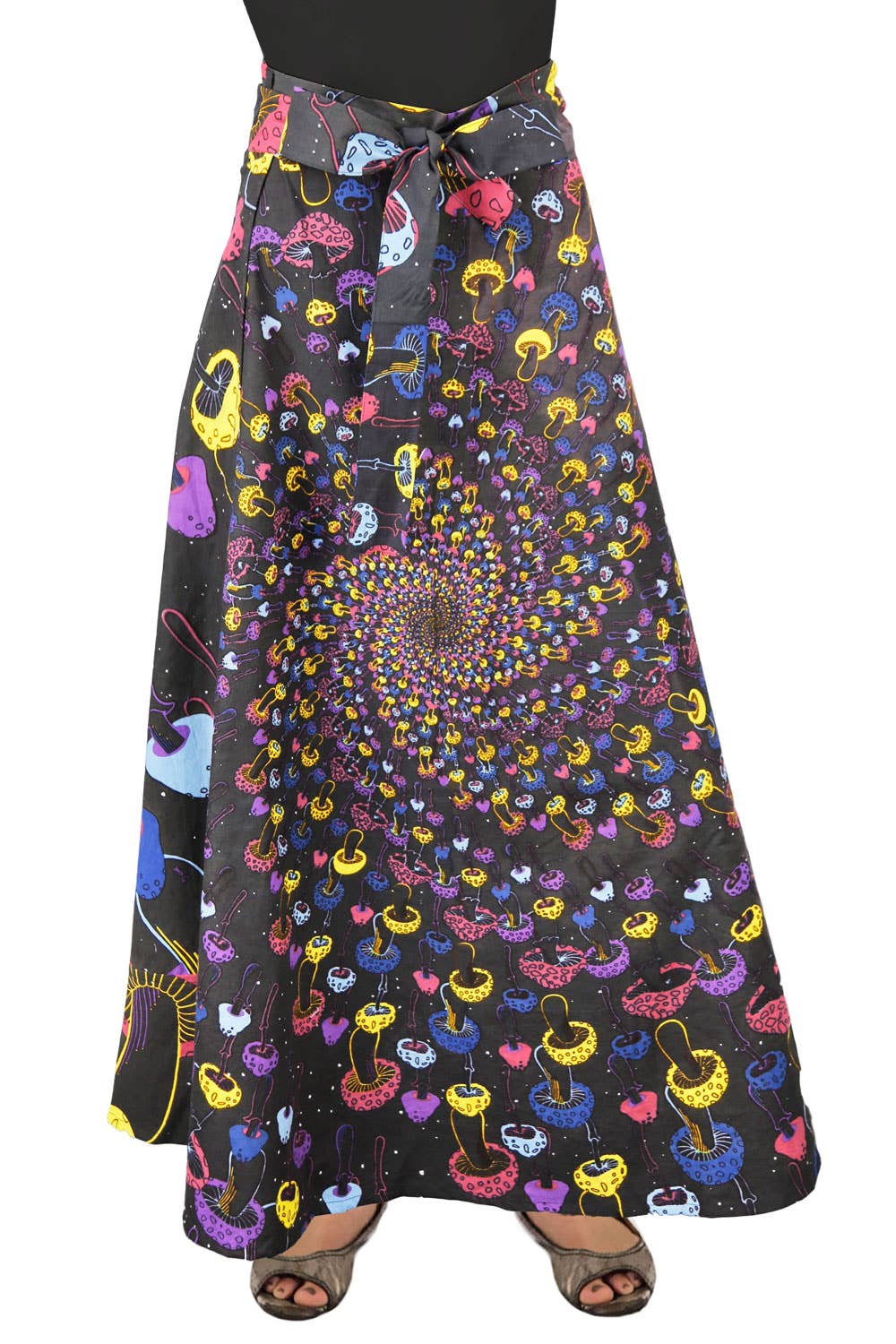 Wrap Skirt With Zip Pocket Magic Mushroom