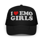 I Heart Emo Girls Foam Embroidered Trucker Hat