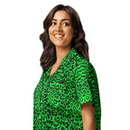 Lime Leopard Silky Pajama Top