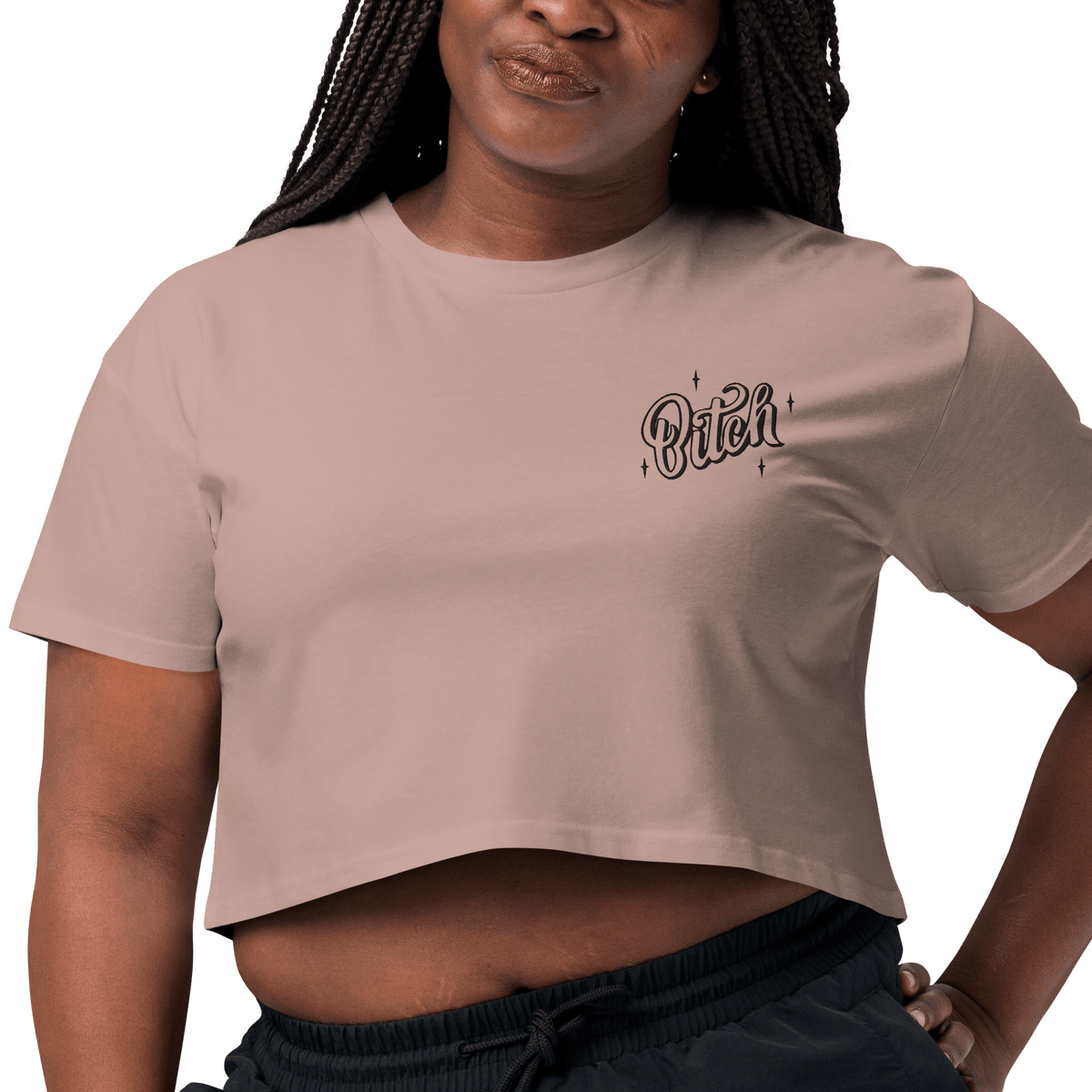 Magical Bitch Embroidered Crop Top