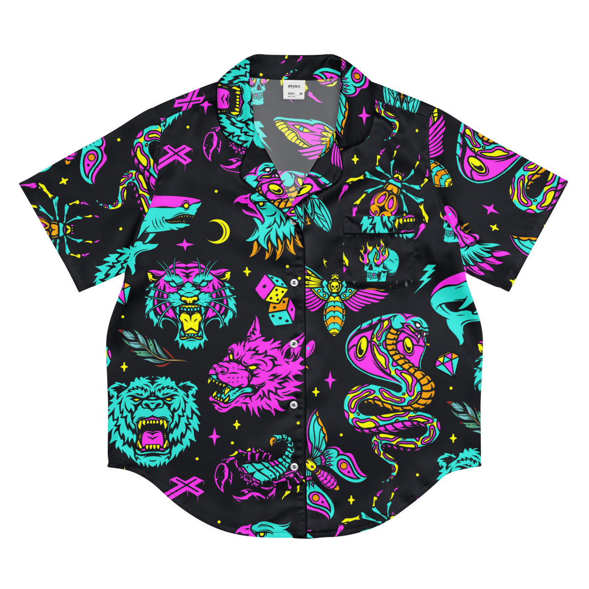 Neon Traditional Silky Pajama Top