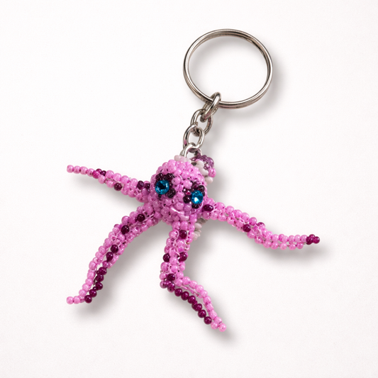 Octopus Seed Bead Hancrafted Keychain - Guatemala