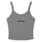 Paranoid Embroidered Ribbed Cropped Tank Top