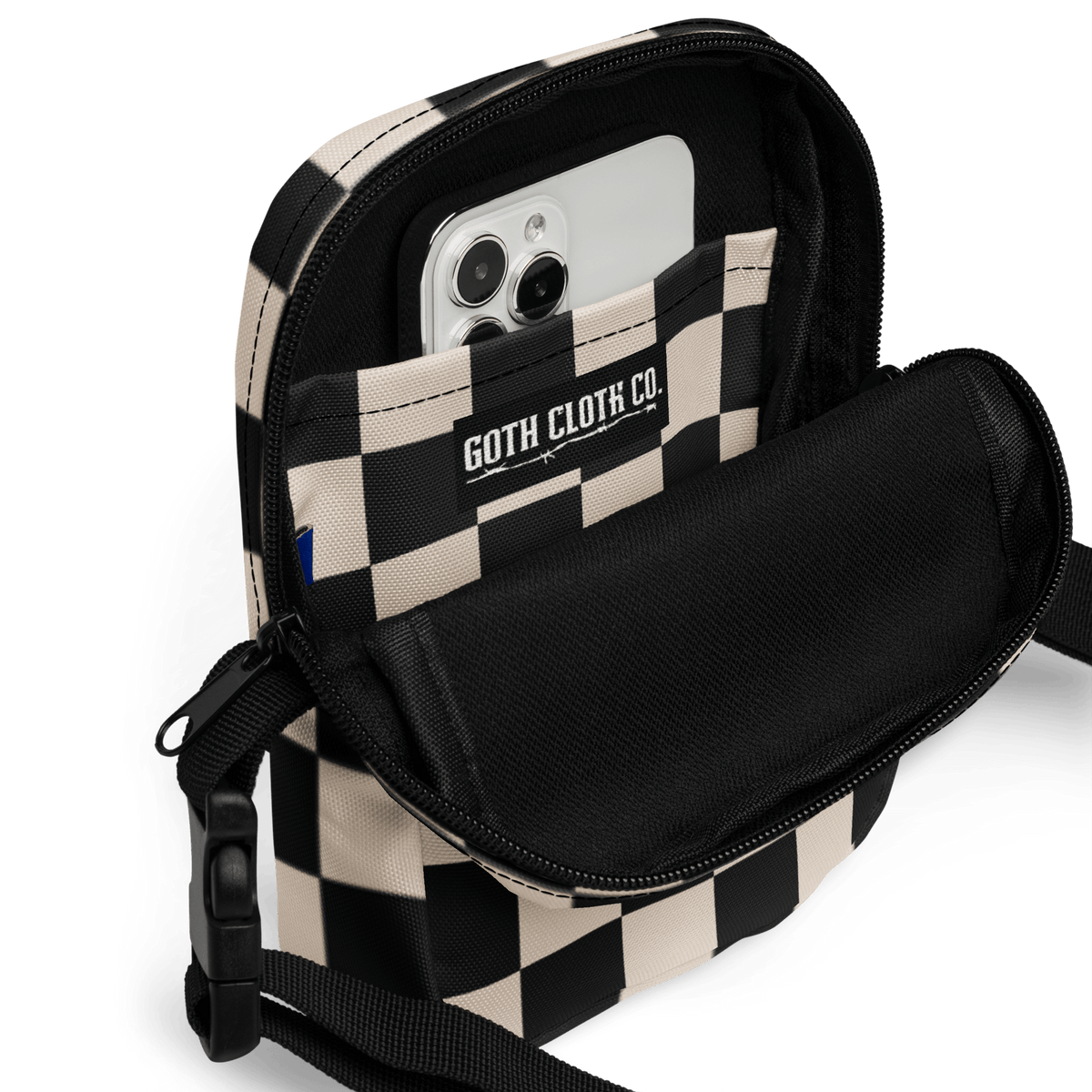 Retro Revival Checkerboard Crossbody Bag