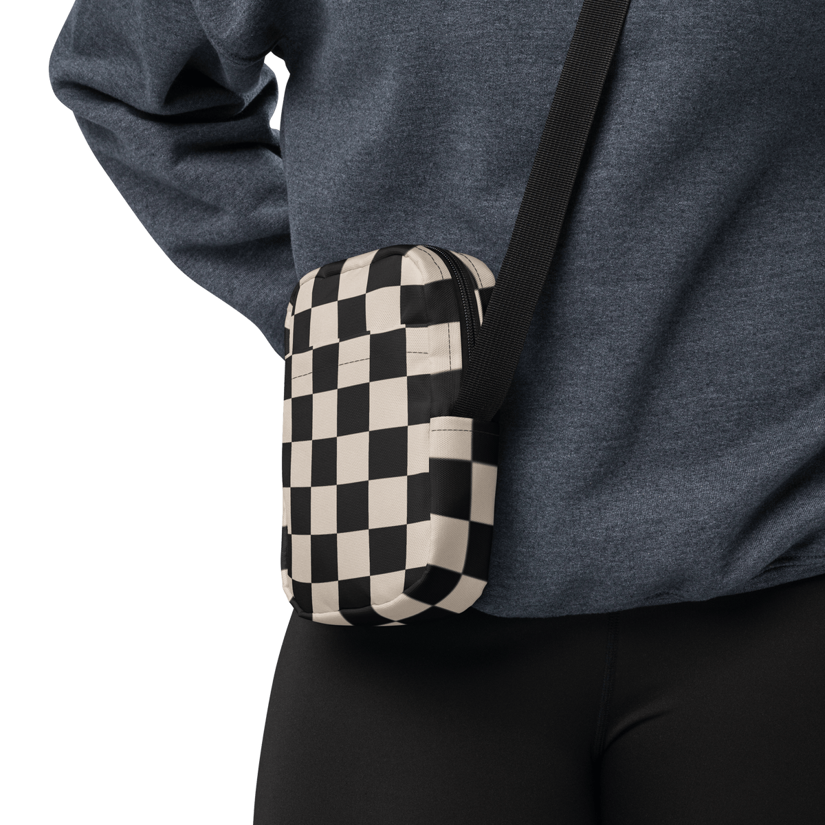 Retro Revival Checkerboard Crossbody Bag