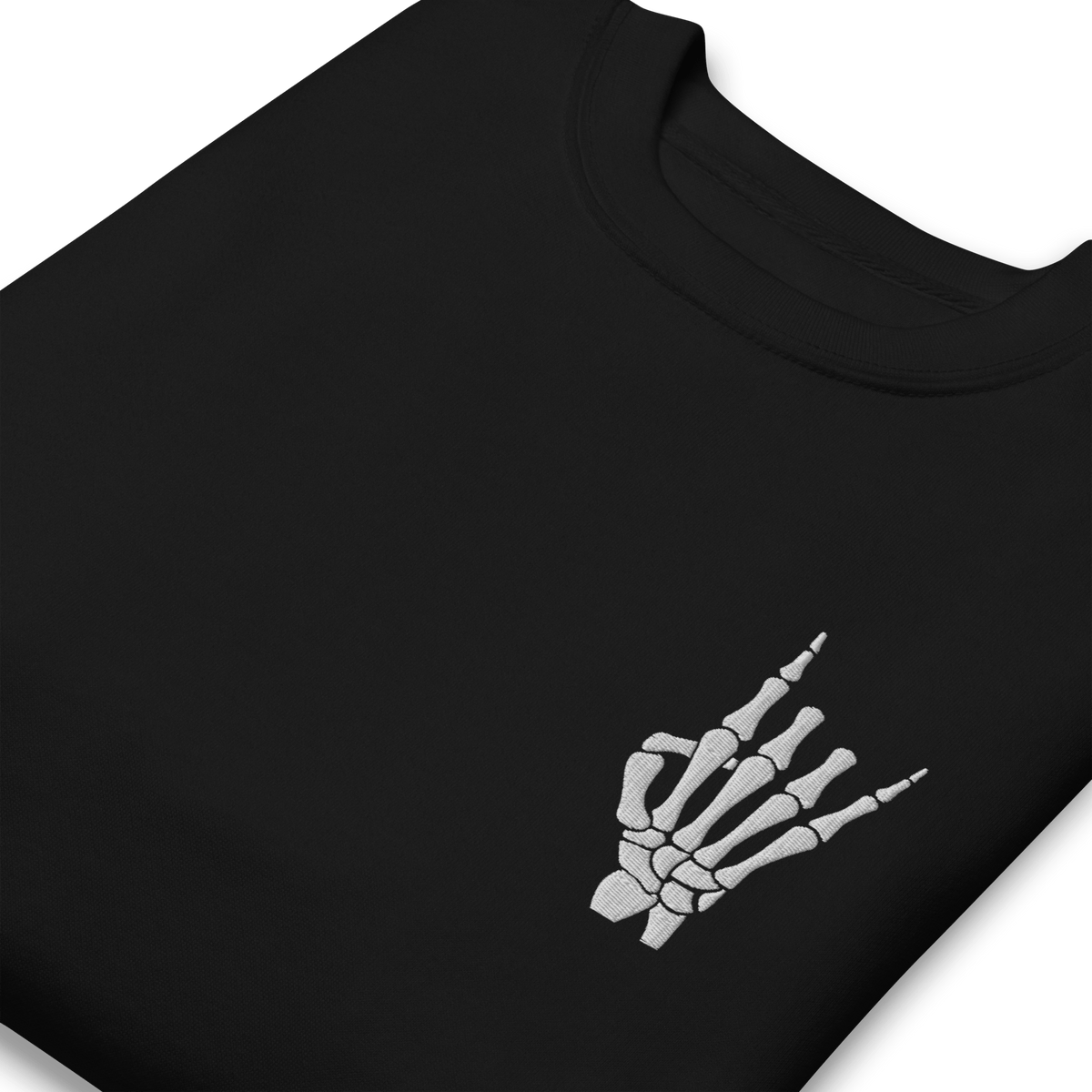 Rock On Skeleton Embroidered Sweatshirt