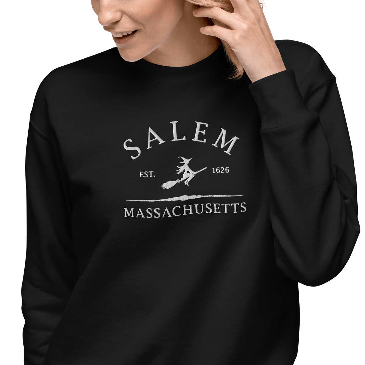 Salem Massachusetts Embroidered Sweatshirt