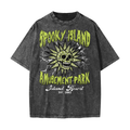 Spooky Island Amusement Park Snow Washed T-Shirt
