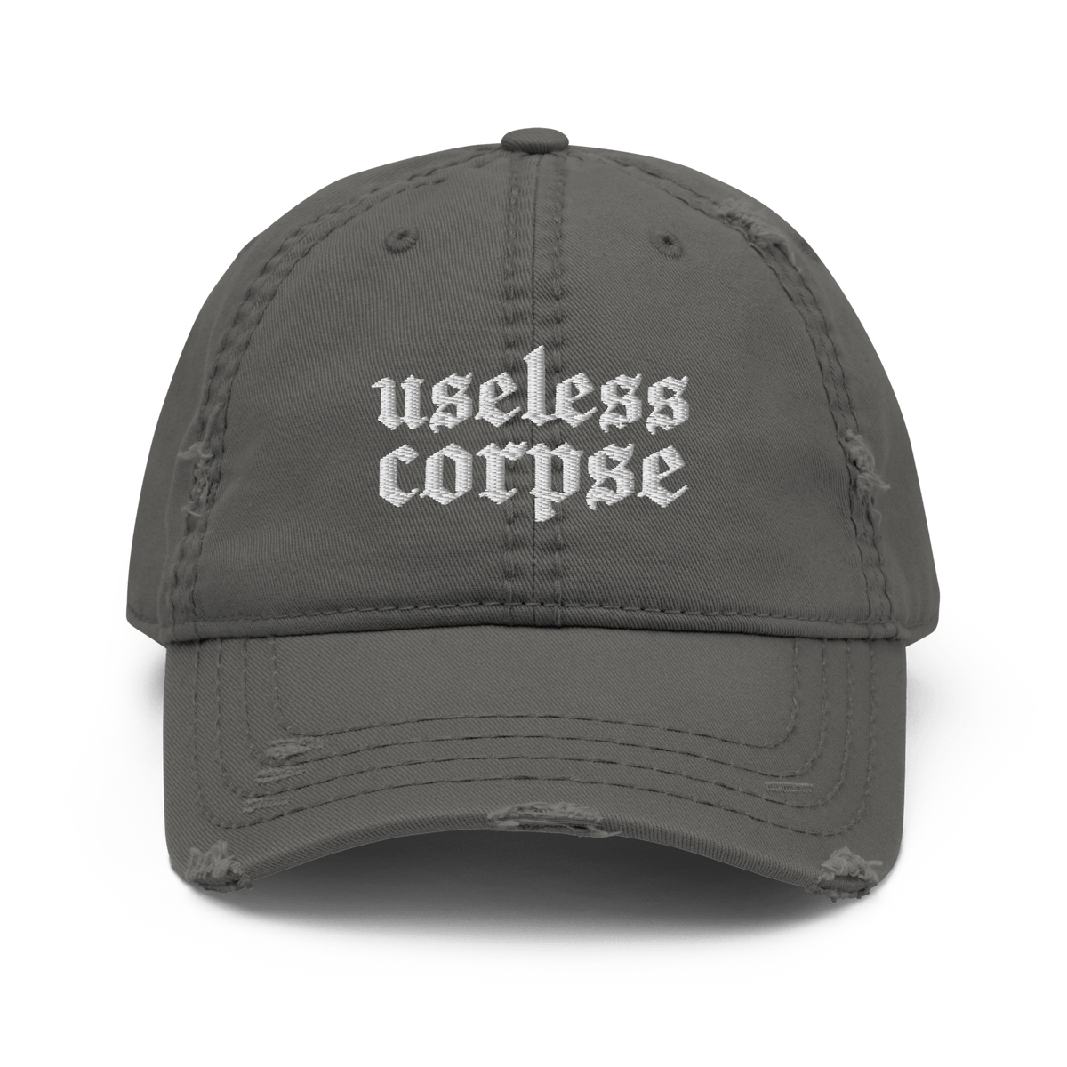Useless Corpse Gothic Distressed Dad Cap